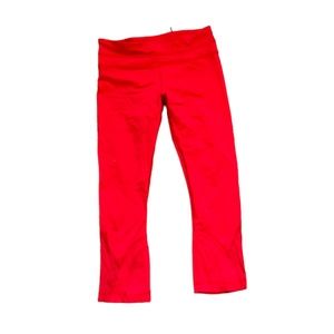 Lululemon Cropped Leggings Red Orange Size 6